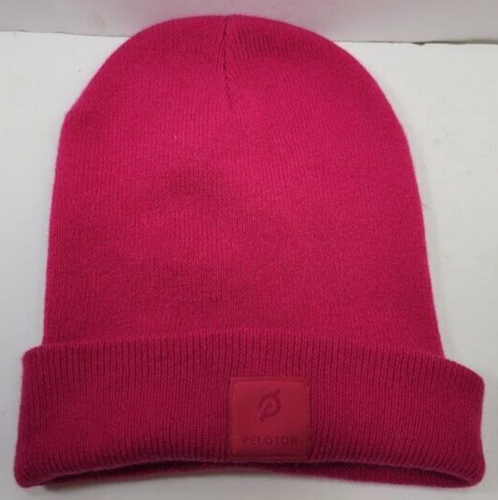 NWT Peloton Wool Cashmere Classic Knit Cuffed Pink Beanie Hat- One Size Fits All